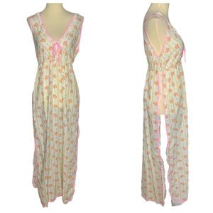 Vintage floral sheer nightgown, S